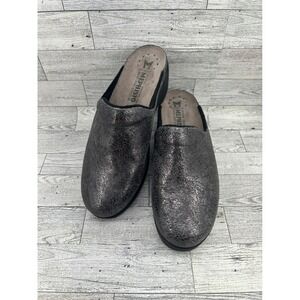 Mephisto Satty Slip On Mule Clogs Metallic Grey Leather EU 39 US 9